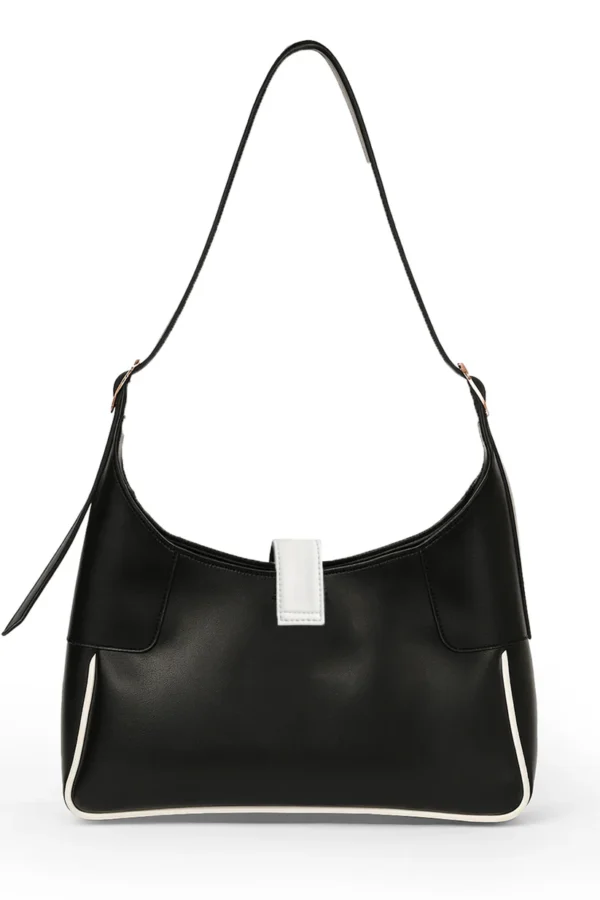 Women’s Two-Tone Shoulder Handbag with Adjustable Strap